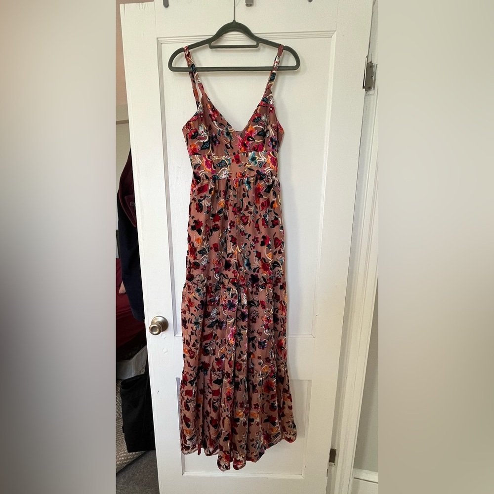 Hutch/Anthropologie Burnt Velvet Floral Jumpsuit